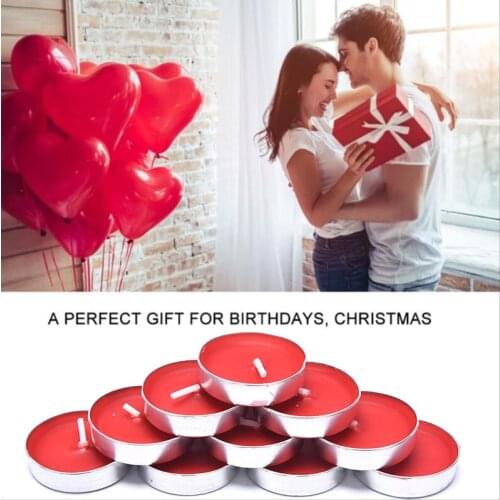 50pcs/Set DIY Round Smokeless Scented Tealight Candles For Birthday Party Decorative Candles