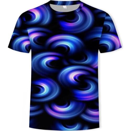 Summer mens T-shirt short-sleeved ladies 3D casual round neck fashion personality digital printing sports stretch shirt