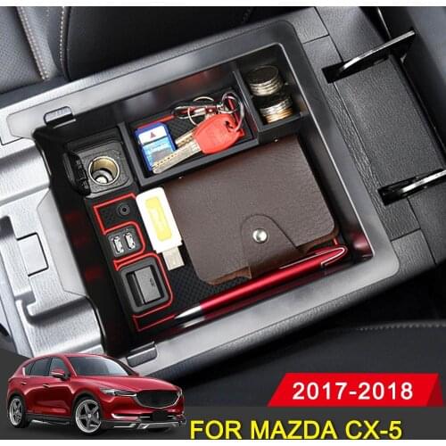 Car Central Armrest Container Holder Tray Storage Box For Mazda CX5 CX-5 CX5 2017 2018 Car Organizer Accessories Auto Styling