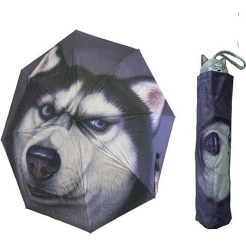 Cute Cat Dog Head Painting Umbrella Women Anti-uv Parosal Waterproof Men Umbrellas Creative Cool Cat paraguas Gift Dropship