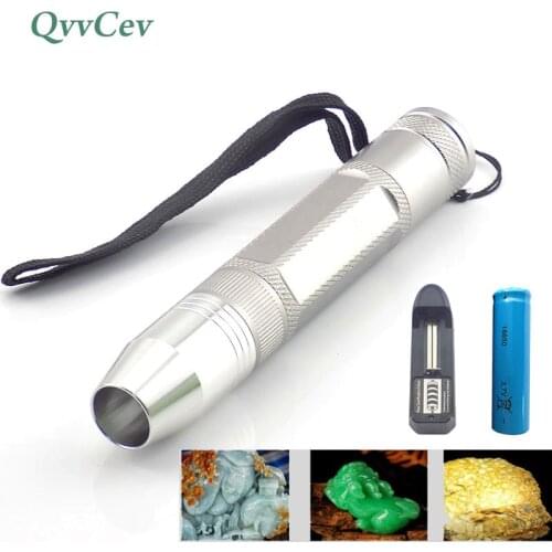 Mini Jewelry Jade Glare LED Flashlight Q5 Torch Flash lamp Lighting Stone Detection Identification High Power Yellow White Light
