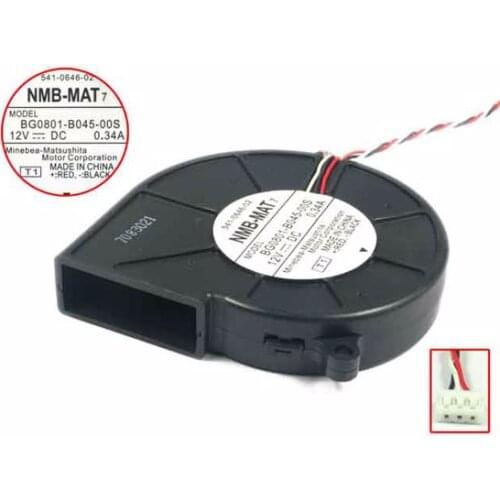NMB-MAT BG0801-B045-00S T1 DC 12V 0.34A 80x80x20mm 3-wire Server Cooling Fan