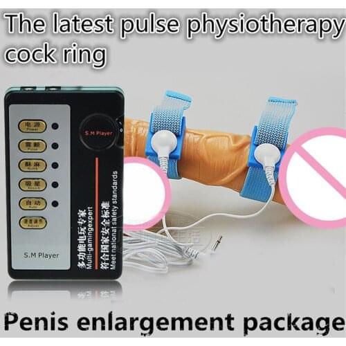 Newest! Pulse Physiotherapy Cock Ring Healthy-pad Penis Enlargement Electro Shock Orgasm Therapy Ring SM Adult Games Sex Toy