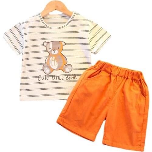 New Summer Baby Girl Clothes Children Boys Cartoon Casual T-Shirt Shorts 2Pcs/Sets Toddler Sports Costume Infant Kids Tracksuits
