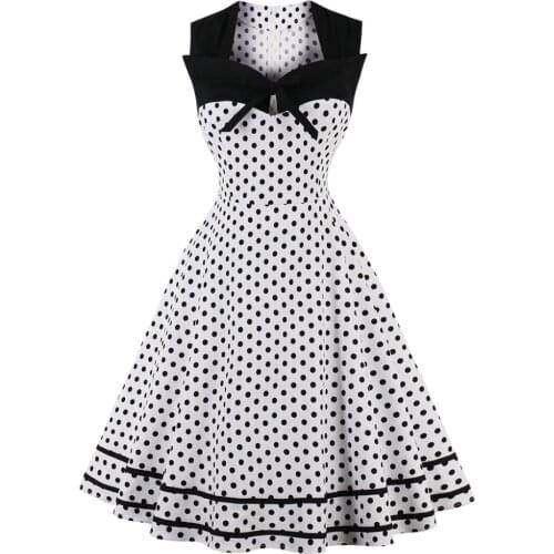 Polka Dot Women Retro Dress Female Sleeveless 1950s 60s Robe Vintage pin up Rockabilly Party Dresses Plus size 4XL vestidos