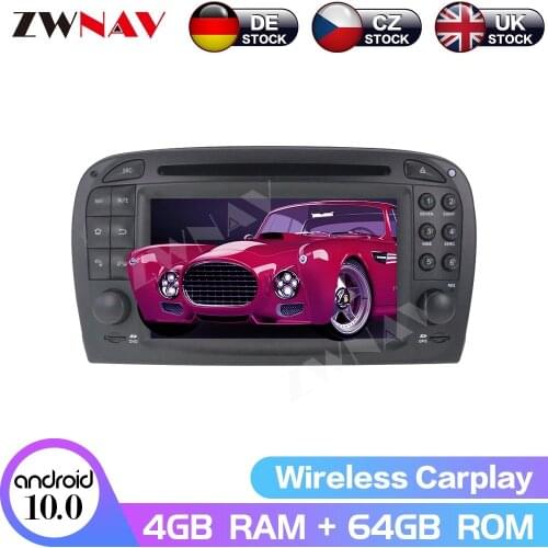 Support optic fiber amplifier Android 10 Car DVD player Head unit For Mercedes Benz SL R230 2001-2004 Car GPS Navigation Radio