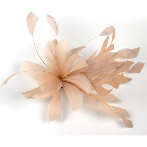 1 Pieces Bridal Feather Headband Headdress Clip Hair Accessories With Flower For Wedding Stage Banquet Plumage Hair Accessories