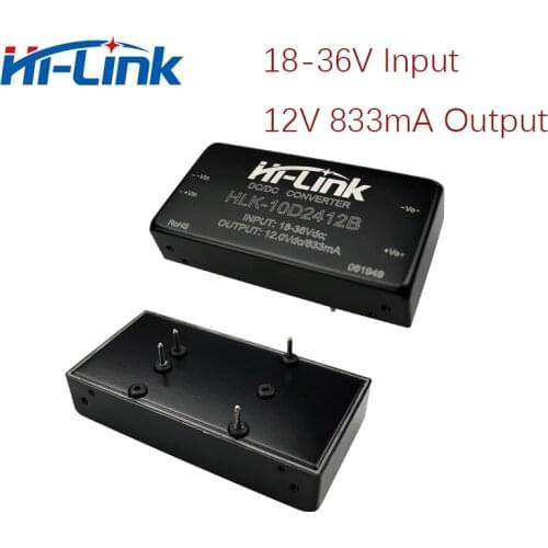 24V to 12V DC DC converter power supply module 18-36V input 12V 830mA output HLK-10D2412B Hi-Link power supply