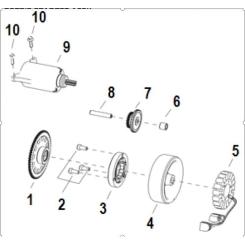 Start motor start clutch page of Benelli TNT150 BJ150-29A BJ150-29B