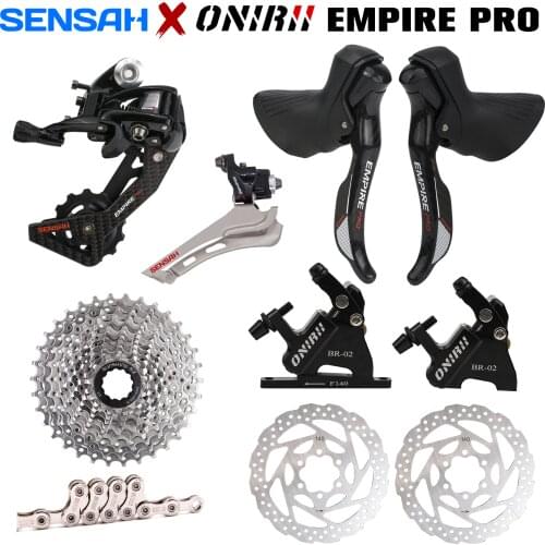 SENSAH EMPIRE PRO 2x12 Speed Carbon Fiber Road Groupset Bicycle Shifters Derailleur / ONIRII Hydraulic Disc Brake Cassette New