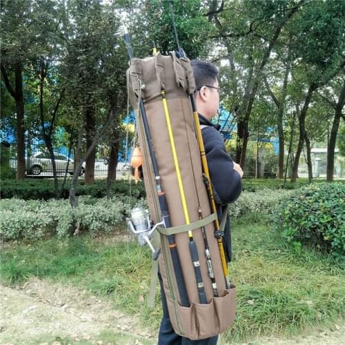 Foldable Fishing Rod Storage Bag Oxford Cloth Large Capacity Fishing Rod Carrier Bag Portable Waterproof Multifunctional Bag