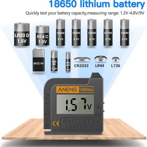 168Max LCD Digital Battery Tester C D N AA AAA 9V 1.5V Button Cell Battery Capacity Check Detector Capacitance Diagnostic Tool
