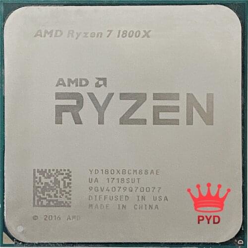 AMD Ryzen 7 1800X R7 1800X 3.6 GHz Eight-Core Sixteen-Thread CPU Processor L3=16M 95W YD180XBCM88AE Socket AM4