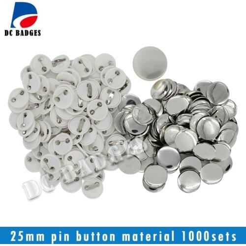 1"(25mm) Plastic Pin Button Material,Blank button parts 1000pcs