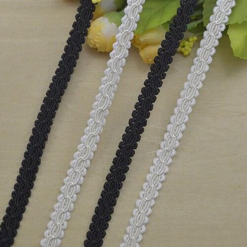 10Metres White Black 8 Shape Ribbon Lace Trim Merletto Dentelle Blanche Puntilla Braids Clothes Accessories Kant Lint