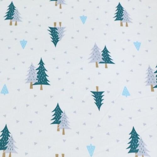 100% Cotton Twill Cartoon Green Pine Tri-angle Fabrics For DIY Crib Bedding Apparel Quilting Handwork Decor Tela Tissue