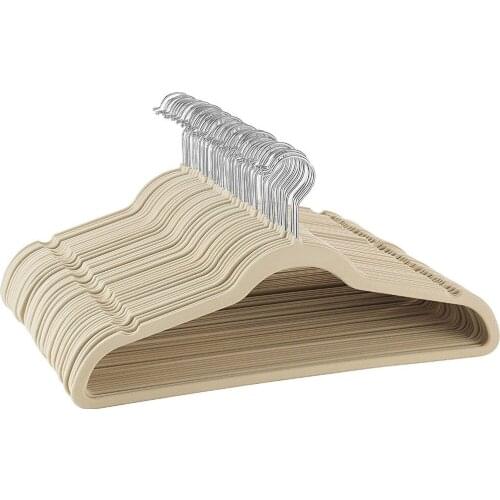 20pcs/lot plastic flocking hanger non-trace clothes hanger non-slip hangers