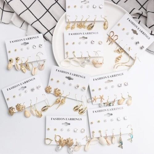 2021 Hot Sell Simulated Pearl Earrings Set Small Stud Earrings Set Multiple Styles Unique Design Natural Simple Party Jewelry