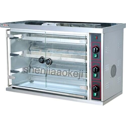 220V Commercial gas chicken rotisseries Gas Rotisserie BBQ oven multi-function 3-row duck equipment stainless steel roast oven