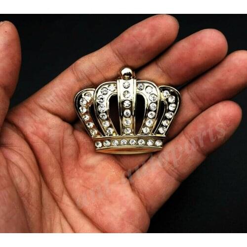 3D Metal Crystal Crown Rhinestone Princess Car Emblem Badge Motorcycle Sticker