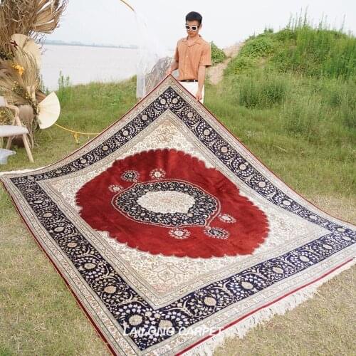8'x10' Large red home decoration handmade silk rug silk persian carpet (LH987B)