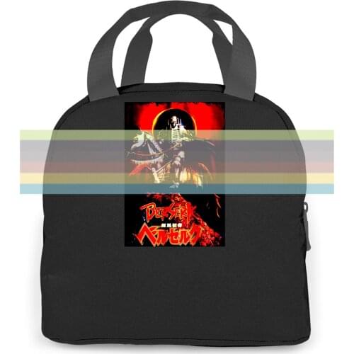 BERSERK Skull Knight and Nosferatu Zodd Japan ga Black New Cool women men Portable insulated lunch bag adult