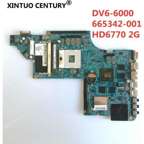 Free Shipping 665342-001 Laptop Motherboard For HP Pavilion DV6T DV6-6000 motherboard HD6770 2GB Notebook PC Tested OK