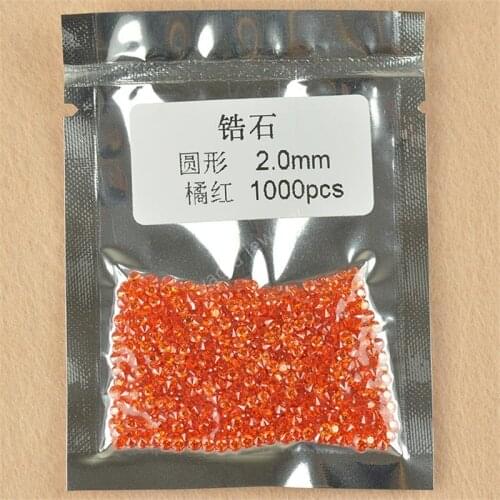 1~4mm 5A Light Orange Round Brilliant Cut Beads Synthetic Cubic Zirconia Machine Cut Loose Red CZ Zircon Stone Gems For Sale