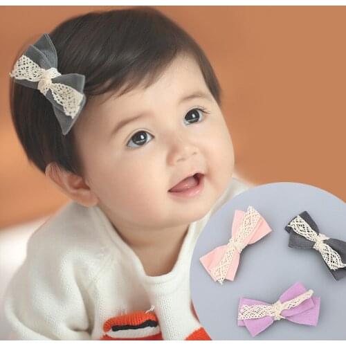 Boutique 15pcs Fashion Cute Hair Bow Hairpins Solid Lace Bowknot Hair Clips Barrettes Princess Headwear Hair Accessories