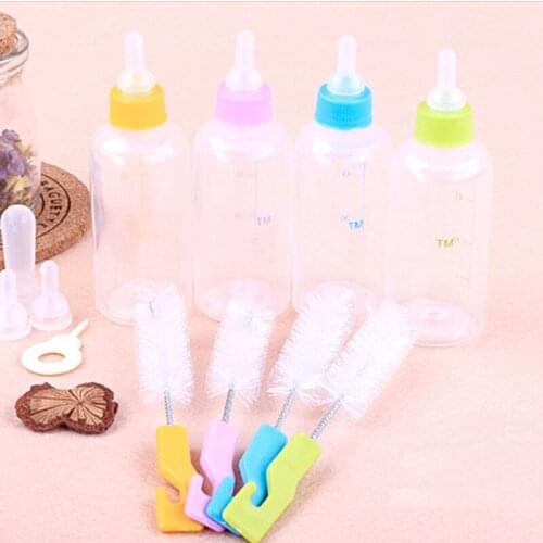 60/150ml Pet Dog Feeder Bottle Bowl Puppy Kitten Bottle For Pet Nursery Bottles Feeding Kit With Cleaning Brush Set Puppy Kitten