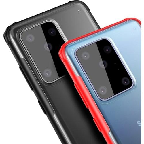 Phone Case for Samsung Galaxy S20 Ultra Case Cover Soft TPU Silicone Frame Matte Translucent PC Hard Case for Samsung S20 Plus