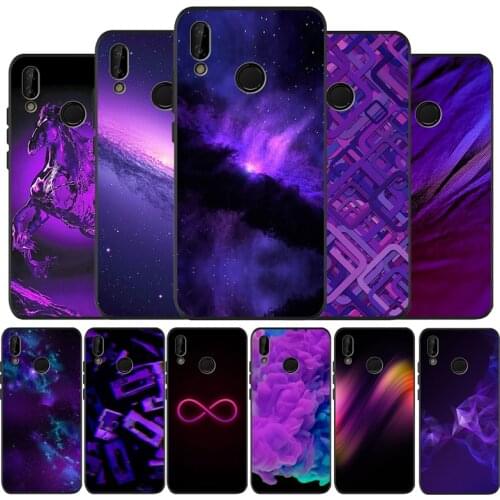 Infinity on purple black Silicone soft Phone Case for huawei P40 P30 P20 P10 Pro P9 Lite Psmart 2019 Y6 Y9 cover