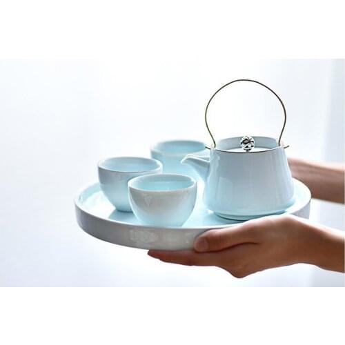 Jingdezhen China antique Kung Fu teapot teacup tea set Japanese household ceramic tea cup decoration ceremony porcelain kettle