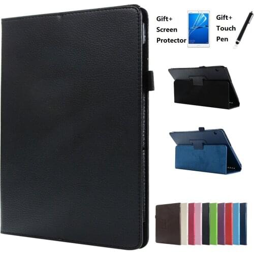 For Pro 10.8 2 Fold Litchi Tablet Case For Huawei MediaPad T5 10 10.1 T3 9.6 M5 M6 10.8 8.4 Tablet Case Flip Stand Cover Case