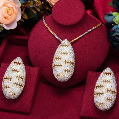 GODKI Luxury Bee Nest Egg Necklace Earring Set Cubic Zircon Crystal CZ jewelry Sets for women Wedding India Bridal Jewelry Set