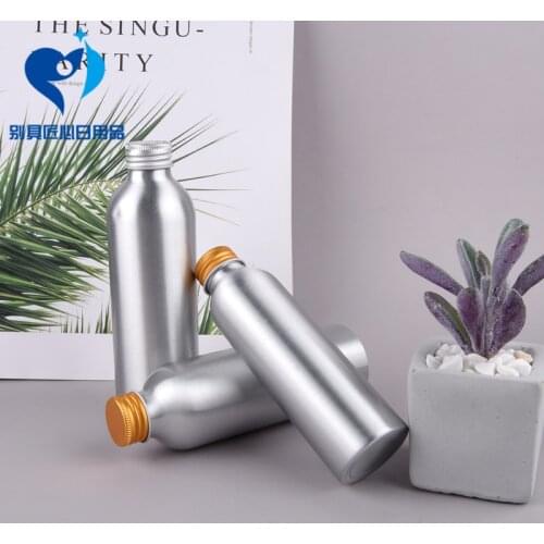 Hot! 1pcs 30ml-500ml Aluminum Bottle, Golden/Silver Aluminum Screw Cap,Free Shipping with Low Price Refillable Bottle（No leakag