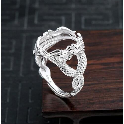 Ring Blank for 13X17mm Oval Cabochons Ring Blank White Gold Plated 925 Silver Adjustable Ring Base JZ0038W