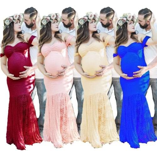 Lace Top Maternity Photography Props Dresses For Pregnant Women Clothes Maternity Dresses For Photo Shoot Pregnancy Dresses