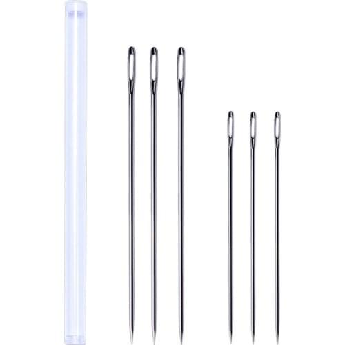 LMDZ 6Pcs/set 175mm 150mm Large Eye Sewing Needles Cross Stitch Knitting Needle Embroidery Tool Household Sewing Accessories