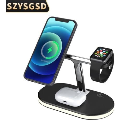3 in 1 Magnetic Charger 15W Led Fast Charging Station for Magsafe iPhone 12 Pro 12 MINI for For Apple Watch 6 5 Charging Dock