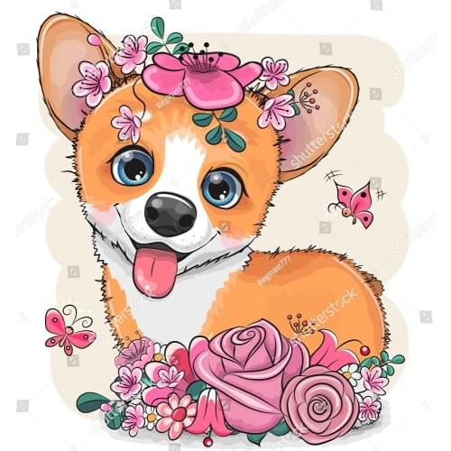 Flower Corgi Dog Metal Cutting Dies Lovely Pet Animals Doll Stencil For DIY Craft Scrapbooking Cards Decorative