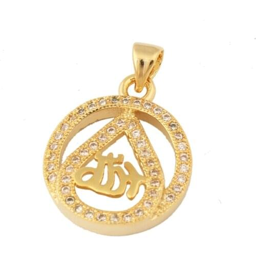 Micro-inserts allah pendants fashion Gold color Muslim pendant allah necklace pendant for muslim