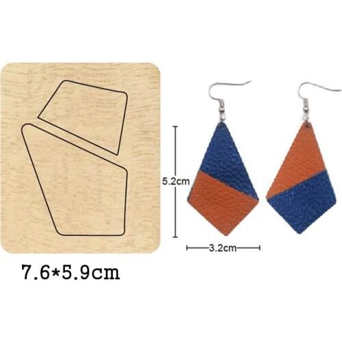 Fashion Diamond Dangler Earring Jewelry Cutting Wood Die Leather Cloth Paper Craft Fit Common Die Cutting Machines on the Market