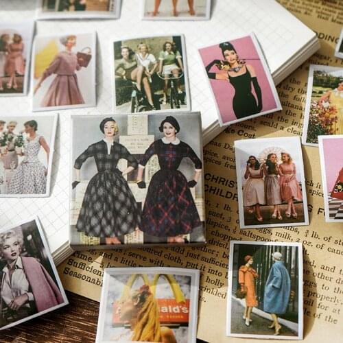 40PCS Vintage Photo sticker DIY scrapbook base collage mobile computer diary happy plan gift sealing decoration sticker
