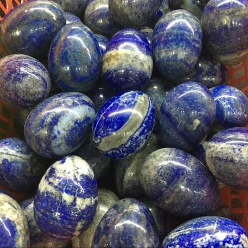 2PCS Natural Beautiful Lapis Lazuli Crystal Egg For Massage Collection wholesale