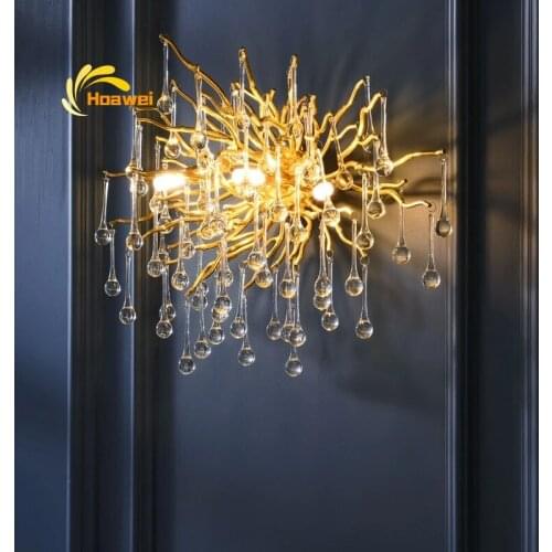 Nordic Crystal Wall Lamp Lighting for Home Living Room Bedroon Decoration LED Wall Lights Bedside Wall Sconces Lights Fixture