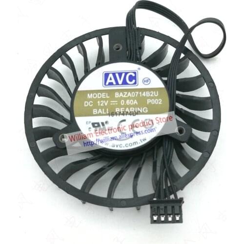 New Original AVC BAZA0714B2U DC12V 0.6A 64x16MM 4Lines Graphics card cooling fan