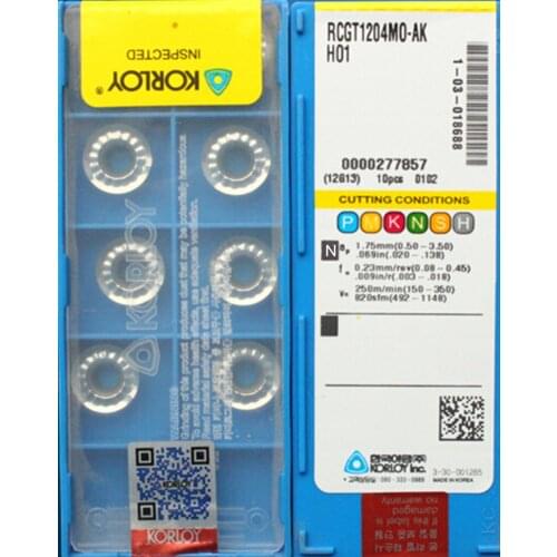 RCGT1003MO-AK RCGT10T3MO-AK RCGT1204MO-AK H01 Carbide insert Processing: copper and aluminum