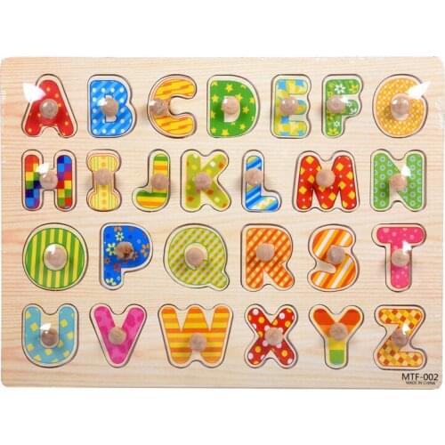 25 Styles Kids Wooden Puzzle Toys Baby Number Letter Cognition Toy Children Hand Grasp Digital Early Learning Educational Board