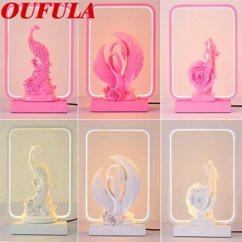 OULALA Art Table Lamp Resin Contemporary Creative Decoration LED For Foyer Living Room Bed Room Office Hotel